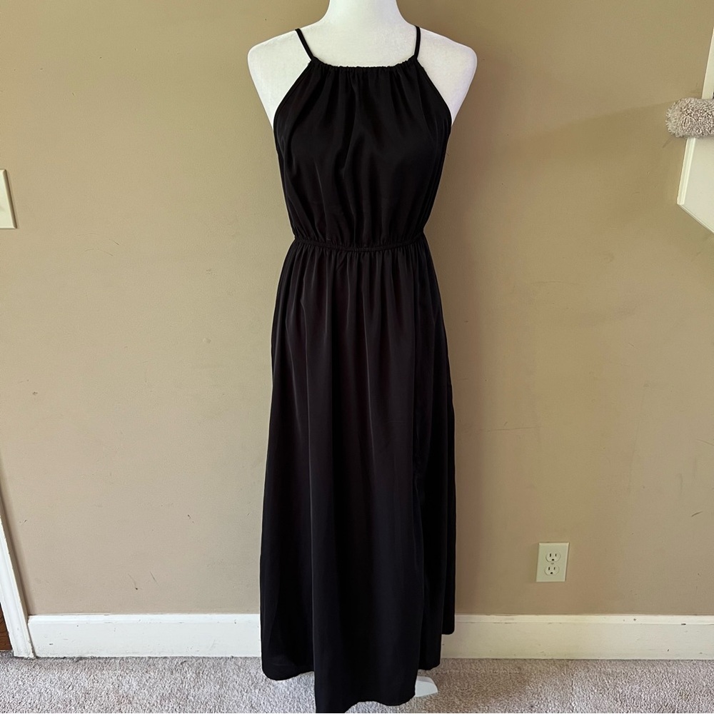 SHEIN Medium Size 6 Black Long Fancy Dressy Dress Stretchy Elastic Waistband